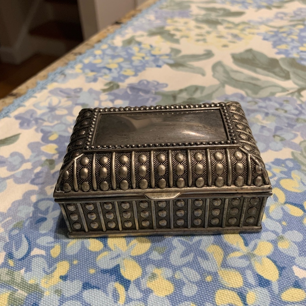 Vintage Small Silver Jewelry Box